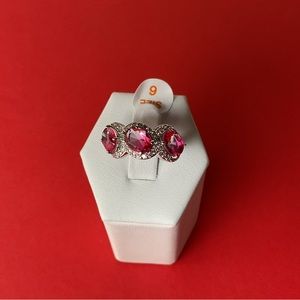 Bomb Party RBP6480 “Sweet And Serene” Bi Color Tourmaline Rhodium Sz 6 Ring NWT
